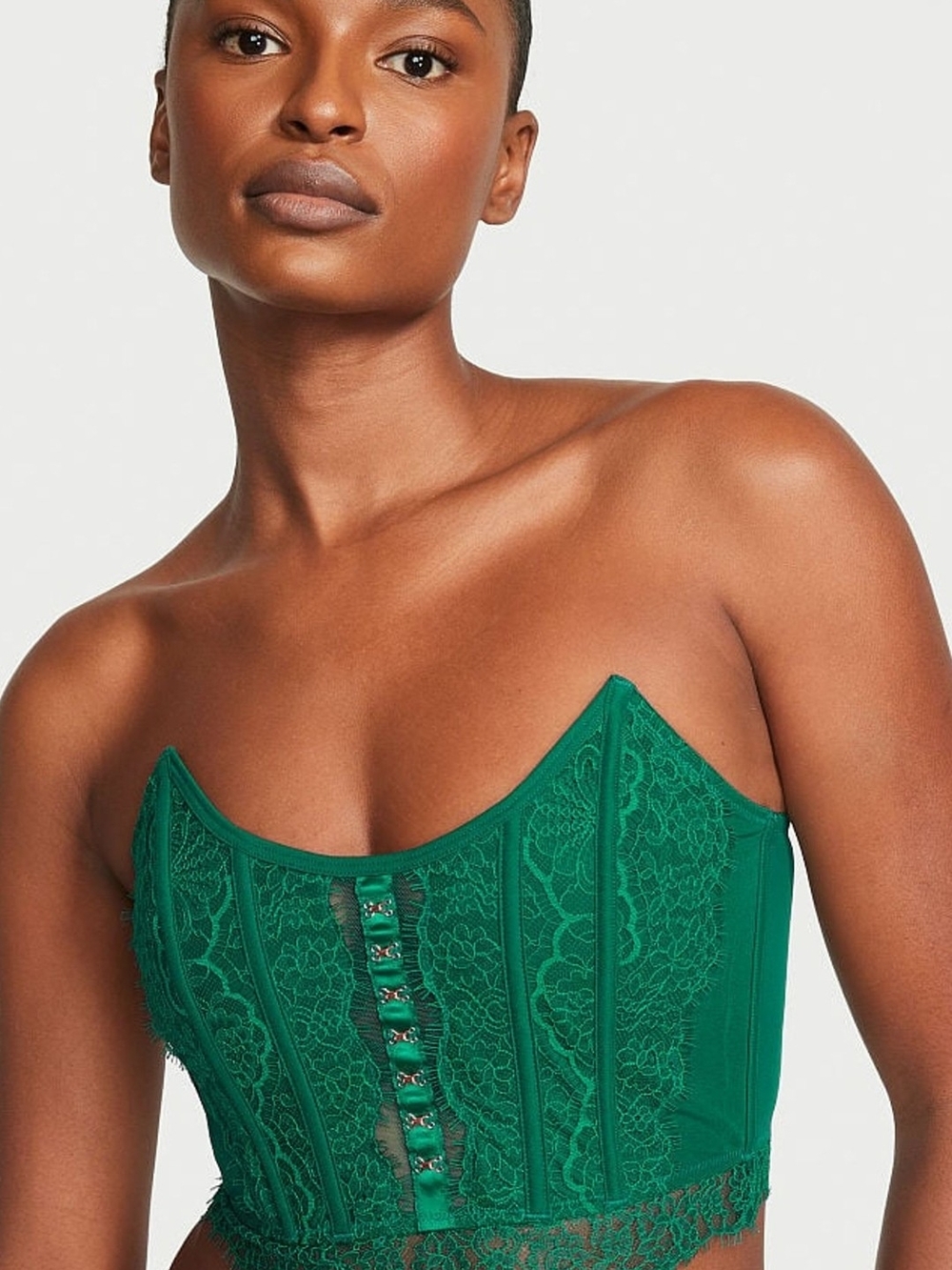 Victoria's Secret Green Lace Corset Bustier